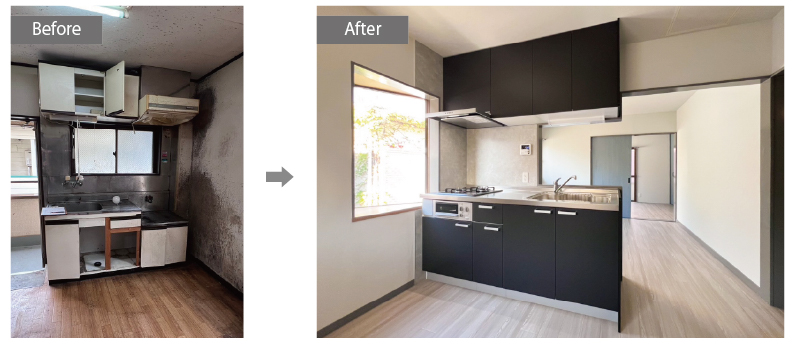 マンションリノベーションキッチンのビフォーアフター