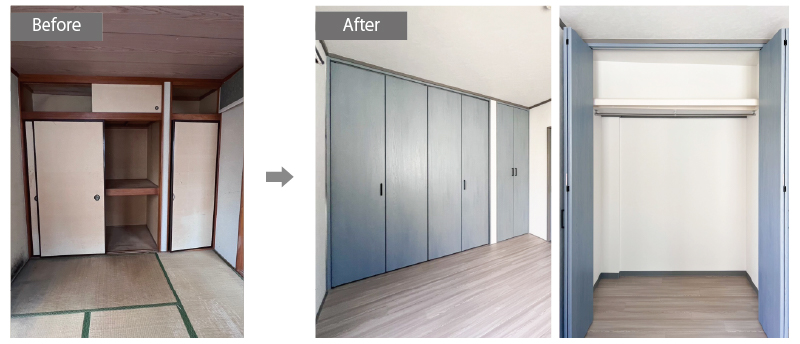 マンションリノベーション押入のビフォーアフター